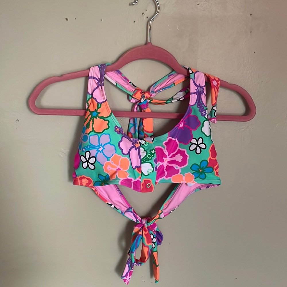Bright floral bathing suit top